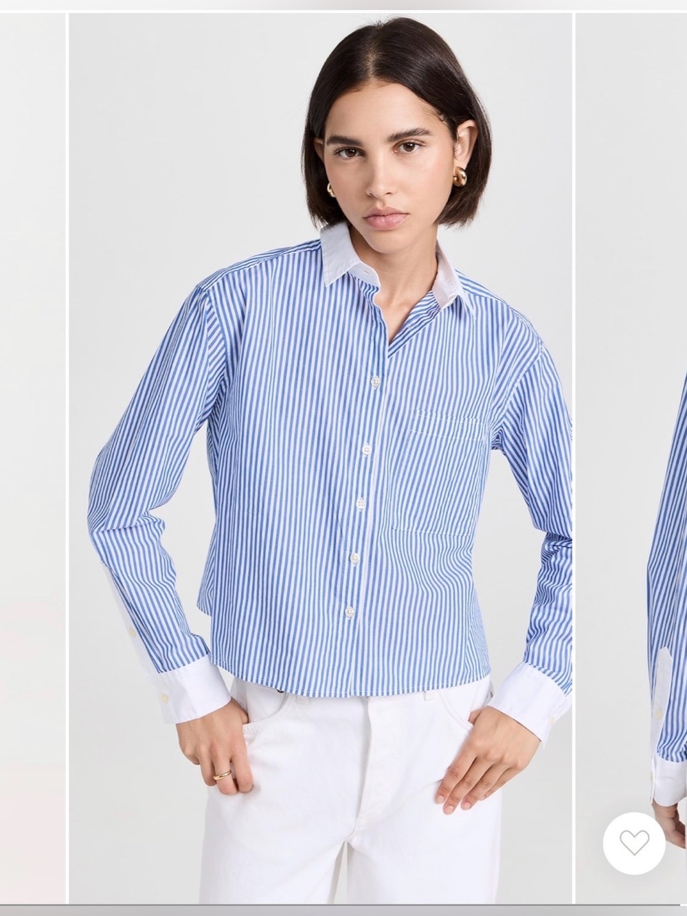 Kule Womens The Nell Blue Striped Cotton Button-Down Top Shirt S